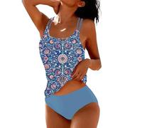 Fannyfuny Tankini Damen Set Bauch Weg High Waist Bademode Set Sommer Elegant Badeanzüge Badetop Mit High Waist Schwimmhose High Waist Beachwear Strandmode Sportlich Schwimmanzug Badebekleidung