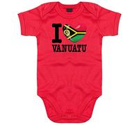 FanShirts4u Länder Baby Body - I LOVE VANUATU - Jungen Mädchen (12-18 Monate, Rot - I LOVE VANUATU)