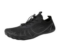 FANSU Aqua Schuhe Herren Damen, Strandschuhe Schnelltrocknend Aquaschuhe Unisex GR 35-46 rutschfest Wasserschuhe Schwimmschuhe Sommer Atmungsaktive Badeschuhe Surfschuhe (Schwarz D,39)