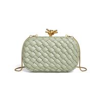 FANSU Clutch Damen Elegante Abendtasche Kettentasche | Klein PU Geflochtenes Clutches Unterarmtasche Schultertaschen mit Abnehmbare Kette für Hochzeit Bankett Party Abschlussball