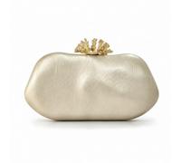 Fansu Clutch Damen Elegante Muschelform PU Abendtasche mit Kette | Klein Kettentasche Clutch Unterarmtasche Schultertaschen mit Abnehmbare Kette für Hochzeit, Bankett, Party, Abschlussball