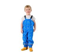 FANSU Regenhose Kinder Wasserdicht für Jungen und Mädchen, Unisex Kinder Matschhose mit Hosenträgern Atmungsaktiv Regenbekleidung für Regen- und Matschwetter (Mond und Sterne,98)