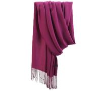 FANSU Schal Damen Herren, Flauschiger Fransen Schal,Stilvoll Einfarbig Weicher Halstuch Damen, Schals & Tücher für Winter Damen, Weihnachtsgeschenke für Frauen Herren (200 * 70cm,Dunkelviolett)