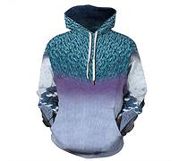 FANSU Unisex 3D Druck Hoodie Herren Damen Große Größen Kapuzenpullover, Pullover Sweatshirt Mit Tasche Mode Langarm Paare Hoodies Herbst und Winter S-5XL (2XL,Blau)