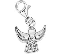 FANTASTIC NAILS COSMETIC COLLECTIONS Schutz-Engel Charm Anhänger für Bettelarmband aus 925 Sterling-Silber mit Zirkonia Karabiner A155o