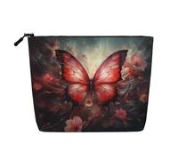 Fantasy Flower Butterfly Damen Kultur- und Kosmetiktasche, Unisex-Kulturbeutel, Aufbewahrungstasche für Körperpflege, Schwarz, Einheitsgröße