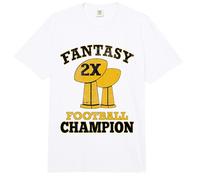 Fantasy Football 2X Champion Two Time Champ Trophäe Gewinner Comfort Colors Adult Heavyweight T-Shirt
