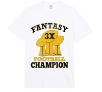Fantasy Football 3X Champion Dreizeit-Champ-Trophäe Gewinner Comfort Colors Adult Heavyweight T-Shirt