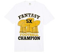 Fantasy Football 5X Champion Five Time Champ Trophäe Gewinner Comfort Colors Adult Heavyweight T-Shirt