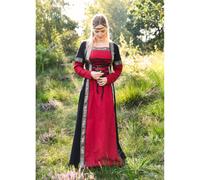Fantasy-Mittelalterkleid rot-schwarz "Eleanor" L