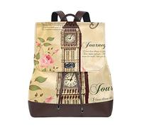 FANTAZIO Rucksack Big Ben in London Schultasche Leder Daypack