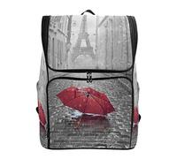 FANTAZIO Rucksack mit Eiffelturm-Ausblick von der Straße von Paris Laptop Outdoor Rucksack Reise Wandern Camping Rucksack Rucksack Casual Groß College Schule Daypack