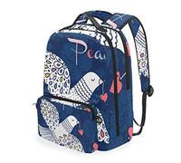 FANTAZIO Rucksack, süßes Peace-Taubenmuster, mit abnehmbarer Umhängetasche, Tagesrucksack