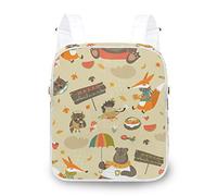 FANTAZIO Rucksäcke Cartoon Tier Fuchs Bär und Eule Schultertasche Schultasche