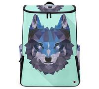 FANTAZIO Wolf Aqua Hintergrund Laptop Outdoor Rucksack Reise Wandern Camping Rucksack Pack Casual Groß College Schule Daypack