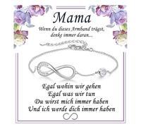 FAOMZQ Mama Geschenk, 925 Sterling Silber Infinity Armband Geschenke für Mama, Geschenkideen für die Mutter zum Muttertag Geburtstag Weihnachten