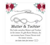 FAOMZQ Tochter Geschenke von Mama, 925 Sterling Silber Armband als Mutter Tochter Geschenk, Infinity Mutter Tochter Armband zum Geburtstag Weihnachten Muttertag Einschulung Abschluss
