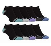 10 Paar Herren Bambus-Trainersocken | Farah | gestreifte gepolsterte Knöchelsocken - schwarz EU 39 - 45