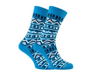 Farah - 2 Paar Herren Funky Vintage gemustert bunte dicke Baumwolle Crew Socken - FVS008COB EU 39 - 45