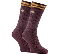 FARAH® - 2er Pack Herren Vintage Qualität Baumwolle Socken mit Gestreift (39/45, 04 Deep Red)
