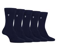 Farah 5er Pack Herren Bambussocken Bunt Farbig Business Socken (39-45, Marine)