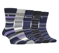 Farah 5er Pack Herren Bambussocken Bunt Farbig Business Socken (39-45, Marine / Lila)