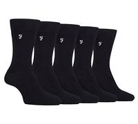 Farah 5er Pack Herren Bambussocken Bunt Farbig Business Socken (39-45, Schwarz)