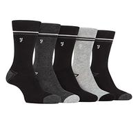 Farah 5er Pack Herren Bambussocken Bunt Farbig Business Socken (39-45, Schwarz / Holzkohle)
