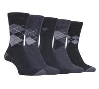 Farah - 5er-Pack Herren dünne atmungsaktive klassische Argyle gemusterte weiche Top Baumwolle Kleid Socken - FCS270BLKCHA (Argyle) EU 39 - 45