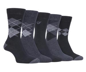 Farah - 5er-Pack Herren dünne atmungsaktive klassische Argyle gemusterte weiche Top Baumwolle Kleid Socken - FCS270BLKCHA (Argyle) EU 39 - 45