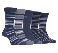 Farah - 5er-Pack Herren dünne atmungsaktive klassische gestreifte gemusterte weiche Baumwolle Kleid Socken - FCS271DENTEL (gestreift) EU 39 - 45