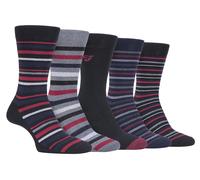 Farah - 5er-Pack Herren dünne atmungsaktive klassische gestreifte gemusterte weiche Baumwolle Kleid Socken - FCS271BLKBER (gestreift) EU 39 - 45