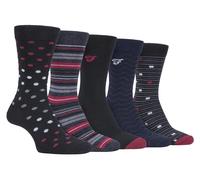Farah - 5er-Pack Herren dünne atmungsaktive klassische Polka Dot gemusterte weiche Top Baumwolle Kleid Socken - FCS273BLKBER (Polka Dot) EU 39 - 45