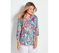 Druckbluse GOLDNER "Farbbrillante Druckbluse mit liebevollen Details", Damen, Gr. 44, bunt (multicolor), Obermaterial: 100% Polyester PES., normal, Sonstiges, Blusen Druckbluse, Ohne (79526204-44) mul