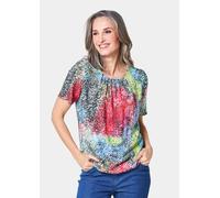 Druckbluse GOLDNER "Farbbrillante Druckbluse mit liebevollen Details", Damen, Gr. 40, bunt (bunt, getupft), Obermaterial: 100% Viskose CV., normal, Sonstiges, Blusen Druckbluse, Ohne (96038640-40) bun