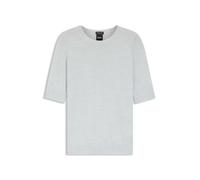 BOSS Kurzarm-Pullover aus Merinowolle - Style Farbella, 50544996 Hellblau XL