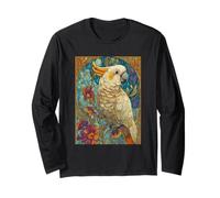 Farbenfroher Kakadu mit floralem Jugendstil Langarmshirt