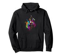 Farbenfroher Polospieler auf Pferd - Fun Splash Art Pullover Hoodie