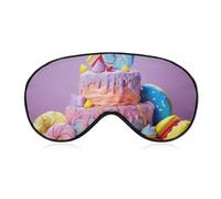 Farbige Kuchen-Augenmaske, seitliche Schlafmaske, leichte Augenbinde, Schlafmaske, Nasenpolster und elastisches Band für Kinder, Damen und Herren