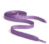 Farbige Metallic-Schnürsenkel, mit Glitzer, flach, 12 mm breit x 80 cm, 120 cm lang, für Kinder- und Damen-Sportschuhe, Tanzschuhe und Schlittschuhe violett Violett glitzernd