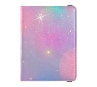 Farbige, romantische Glitzer-Leder-Reisepasshülle, Reisedokumente, Organizer, Schutz, Reisepasshülle mit RFID-Blockierung, leicht, Farbiger, romantischer Glitzer, 1 size