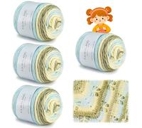 Farbverlaufsgarn, 400g (4x100g) Wolle mit Farbverlauf zum Häkeln, Superweiche Mehrfarbiges Perfekt zum Weben von Babydecke Pullover Schal Hüte