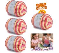 Farbverlaufsgarn, 400g (4x100g) Wolle mit Farbverlauf zum Häkeln, Superweiche Mehrfarbiges Perfekt zum Weben von Babydecke Pullover Schal Hüte