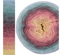 Farbverlaufsgarn 5, 4 oder 3 Fach Bobbel Wolle häkeln stricken strickgarn Verlaufsgarn (Papageienblume - Hellblau außen, 3fach - 100g/500m)