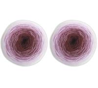 Farbverlaufsgarn Bobbel 4-fädig 1000m, Woolly Hugs Bobbel Cotton XXL color 607, zum Stricken oder Häkeln, 250g (Packung mit 2)