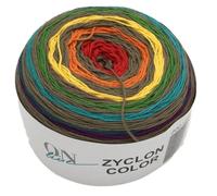 Farbverlaufsgarn Bobbel 4-fädig, Online Garne Zyklon Color, 200g Wolle mit Farbverlauf, Häkelwolle, Strickgarn, 50% Baumwolle, 50% Polyacryl, Nadelstärke 3-3,5 mm (2 braun-bunt)