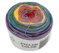 Farbverlaufsgarn Bobbel 4-fädig, Online Garne Zyklon Color, 200g Wolle mit Farbverlauf, Häkelwolle, Strickgarn, 50% Baumwolle, 50% Polyacryl, Nadelstärke 3-3,5 mm (5 lila-bunt)