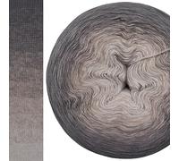 Farbverlaufsgarn Schneekugel 5, 4 oder 3 Fach Bobbel Wolle häkeln stricken strickgarn (Schneekugel - Mittelgrau außen, 4fach - 300g /1140m)