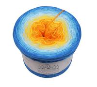 Farbverlaufsgarn Sonnenaufgang am Meer 5, 4 oder 3 Fach Bobbel Wolle häkeln stricken strickgarn (Sonnenaufgang am Meer - Azur außen, 4fach - 400g /1520m)