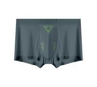 Farbwechselnde Herren-Boxershorts, atmungsaktiv, Netz-Unterhose, ergonomische Unterstützung, langes Bein, Schwarz, Blau, Grau (Grau, Größe 2XL)